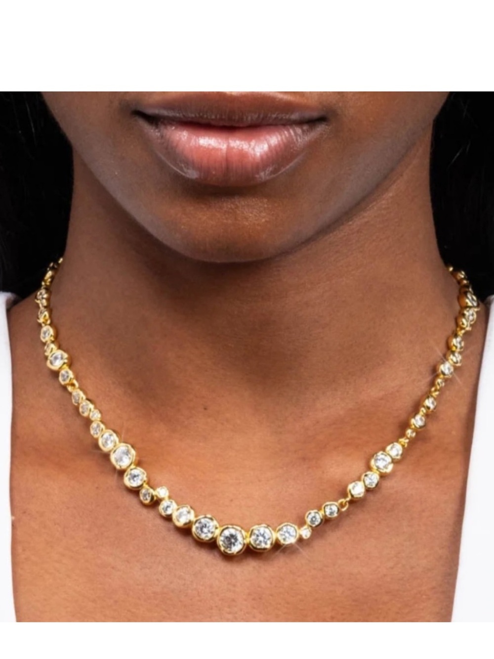 Alexis Bittar • Asterales All around CZ Gold Riviera Necklace